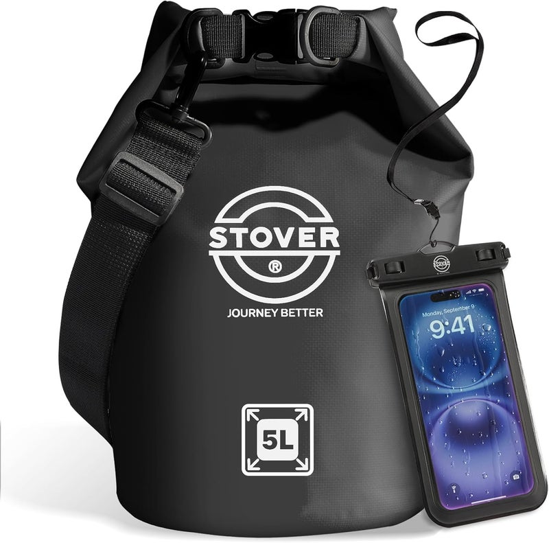 STOVER 5/10/25/30/40/55L Waterproof Dry Bag- Roll-Top Backpack w/Phone Case- Kayaking, Hiking, Camping, Boating- Men/Women - Image 1